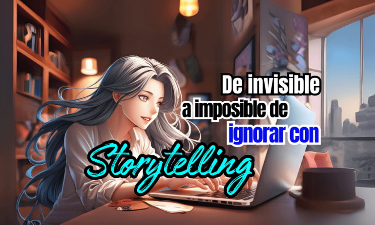 Chica escribiendo historias en su laptop