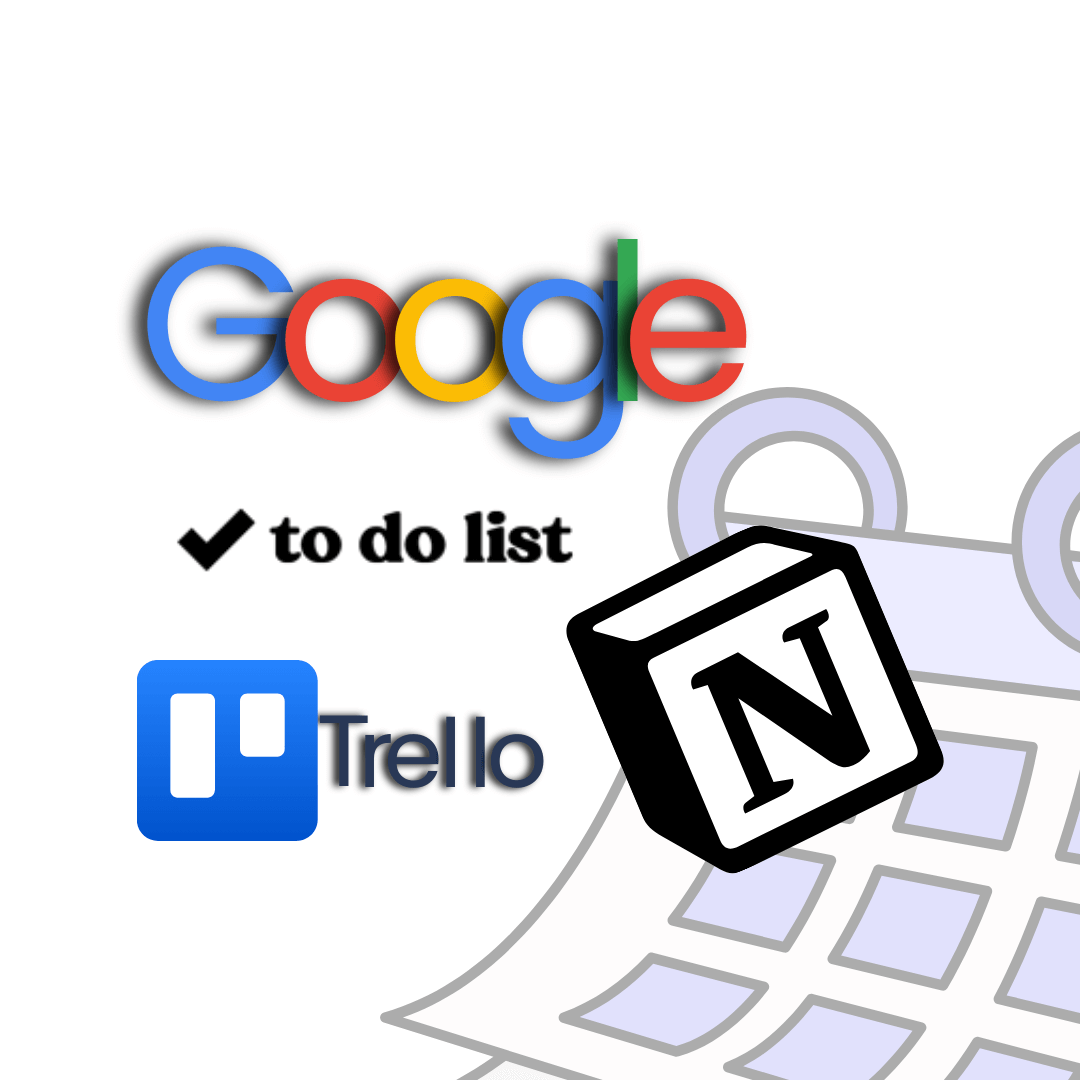 Calendario logo de google, trello, notion y todolist